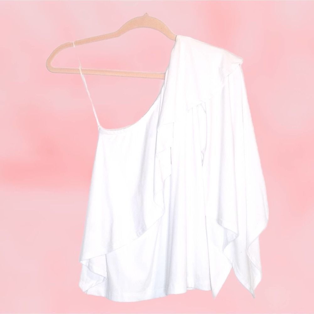 Susana Monaco White Sugar One Flutter Sleeve Top